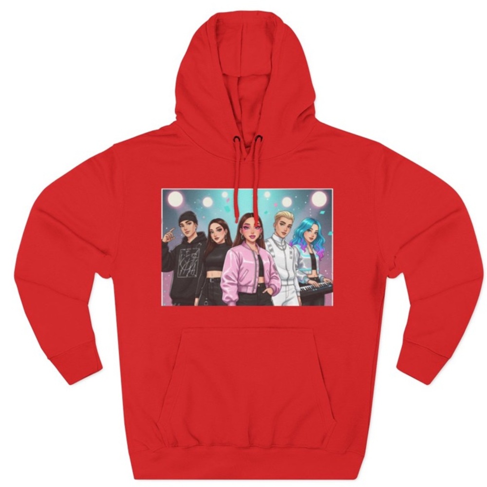 Red Hoodie with Graphic Design
